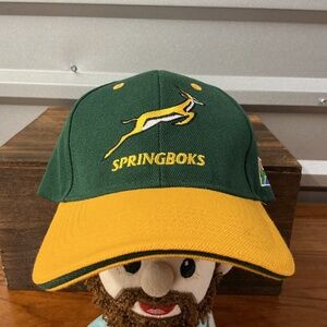 Springboks Rugby South Africa Green Gold Logo Cap One Size